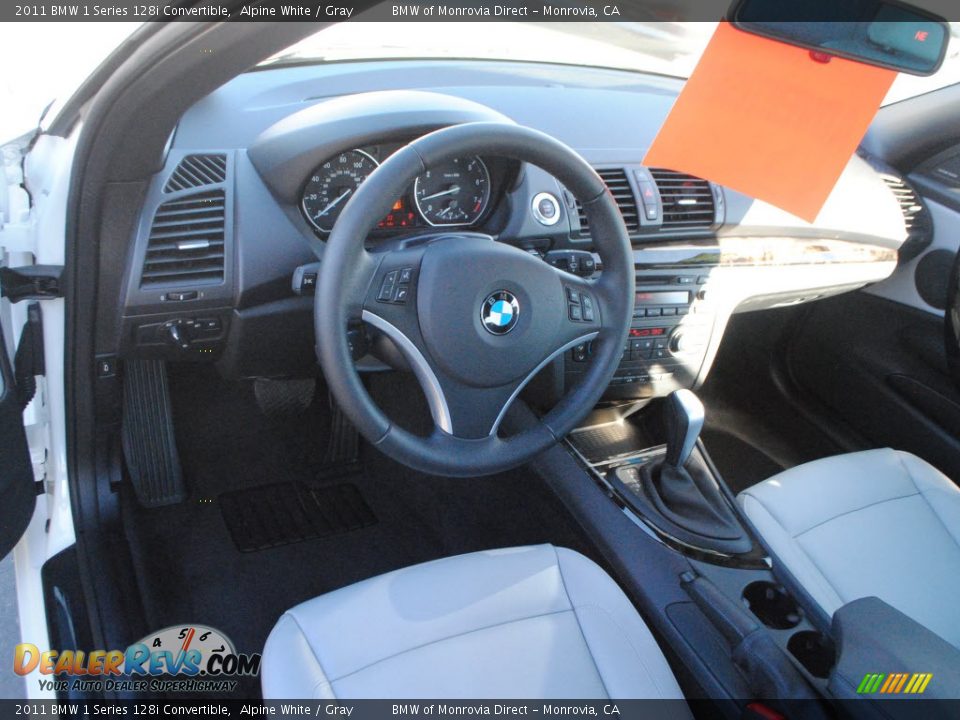 2011 BMW 1 Series 128i Convertible Alpine White / Gray Photo #10