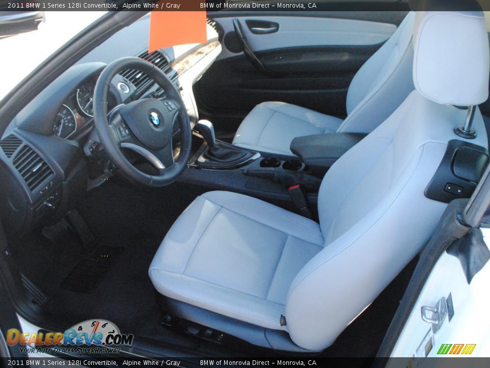 2011 BMW 1 Series 128i Convertible Alpine White / Gray Photo #11