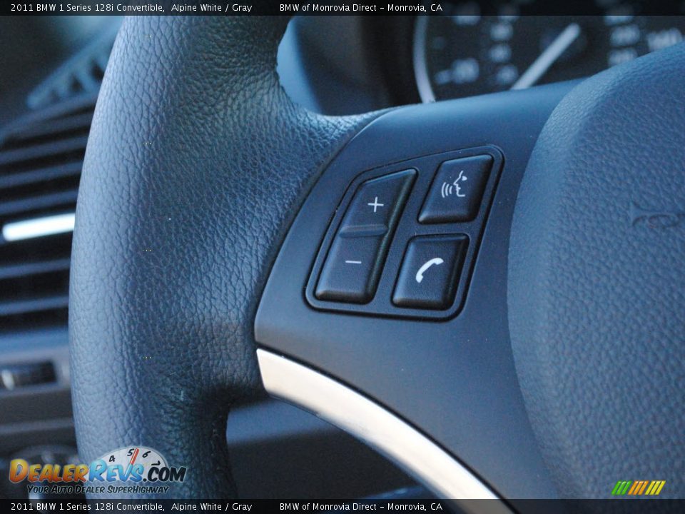 2011 BMW 1 Series 128i Convertible Alpine White / Gray Photo #17