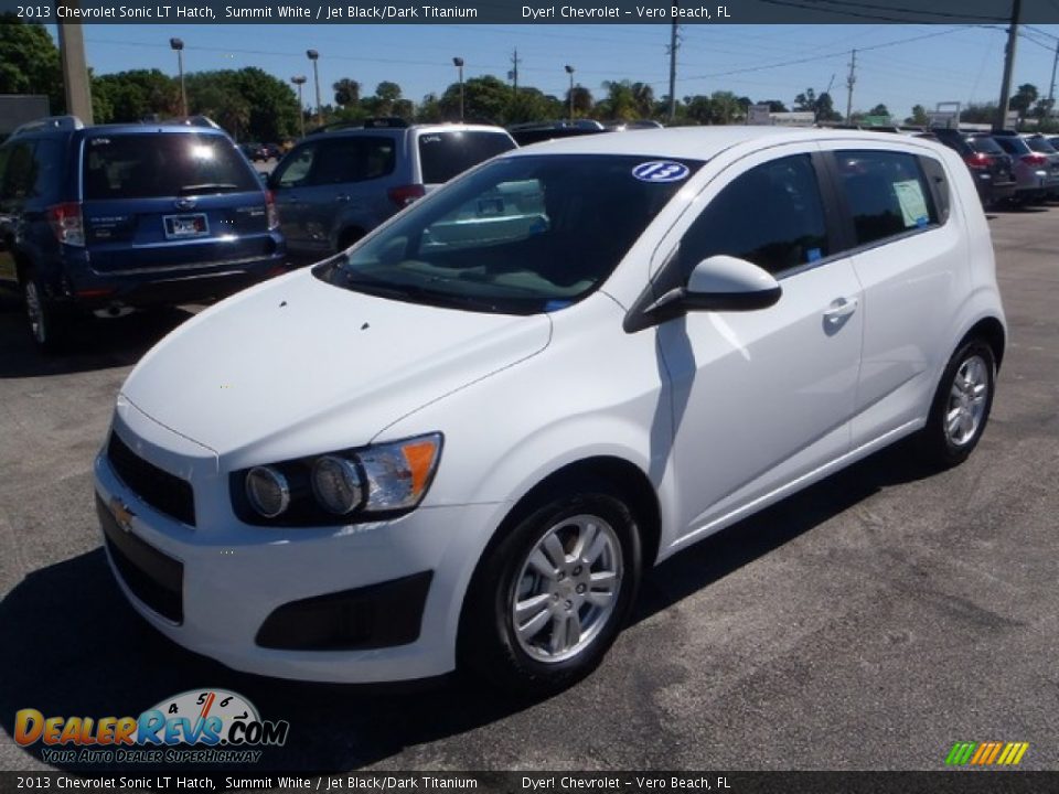 2013 Chevrolet Sonic LT Hatch Summit White / Jet Black/Dark Titanium Photo #1