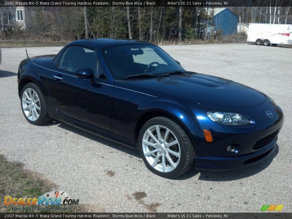 2007 Mazda MX-5 Miata Grand Touring Hardtop Roadster Stormy Blue Mica / Black Photo #1