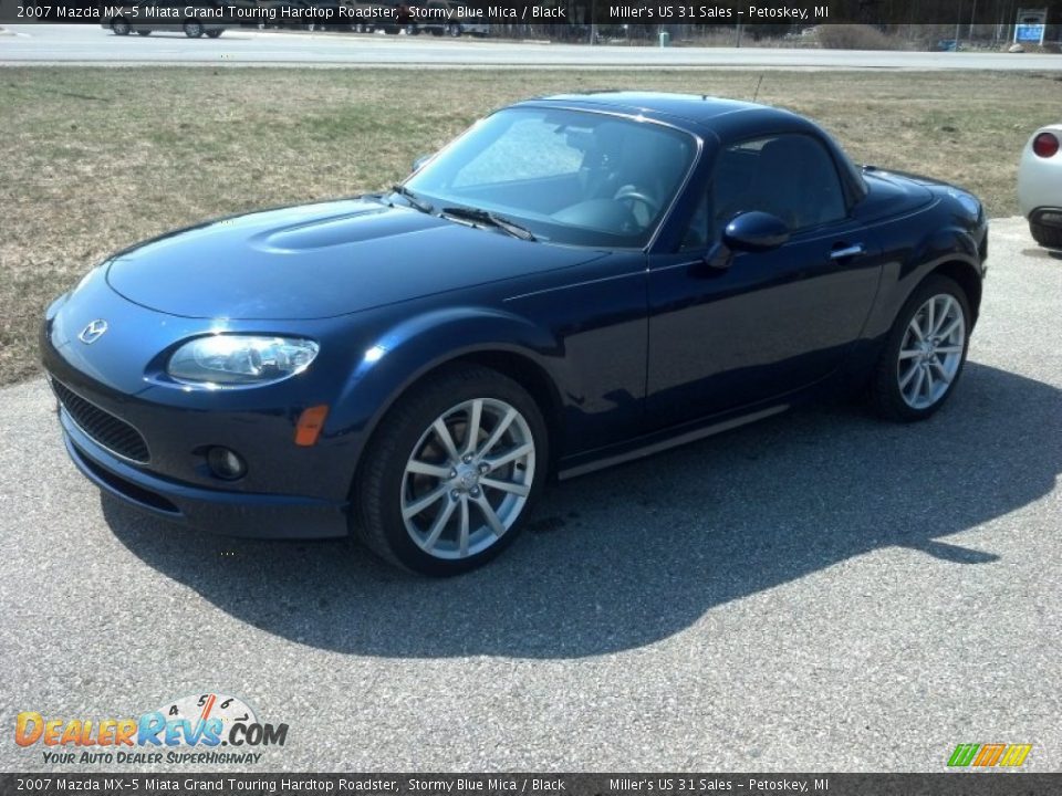 2007 Mazda MX-5 Miata Grand Touring Hardtop Roadster Stormy Blue Mica / Black Photo #4