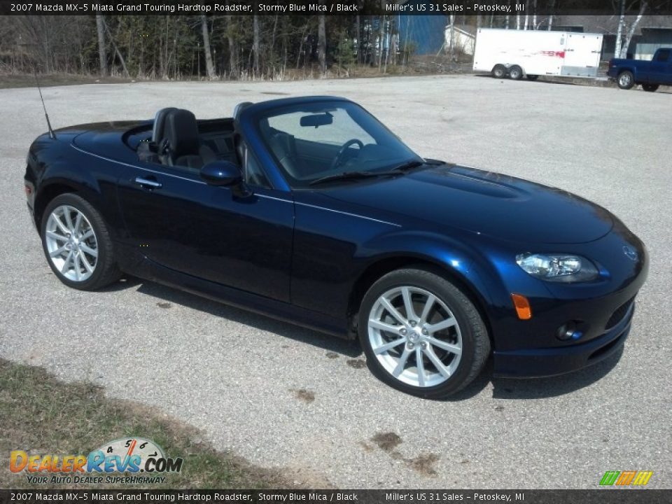 2007 Mazda MX-5 Miata Grand Touring Hardtop Roadster Stormy Blue Mica / Black Photo #7