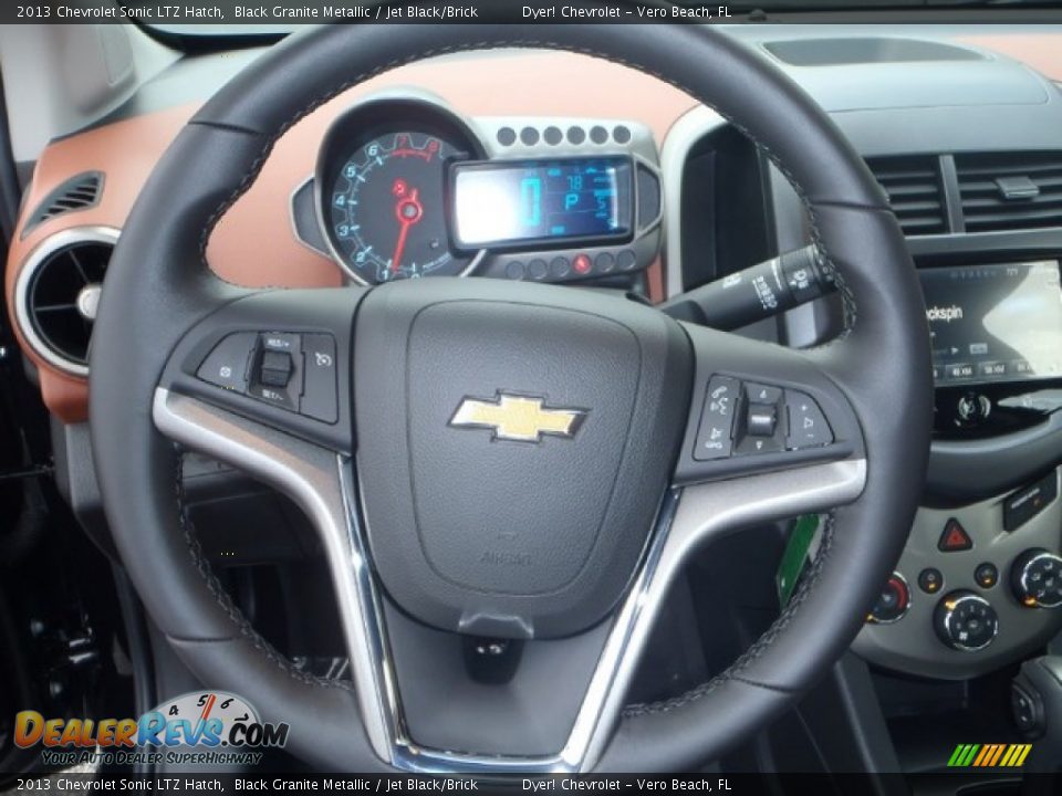 2013 Chevrolet Sonic LTZ Hatch Black Granite Metallic / Jet Black/Brick Photo #12
