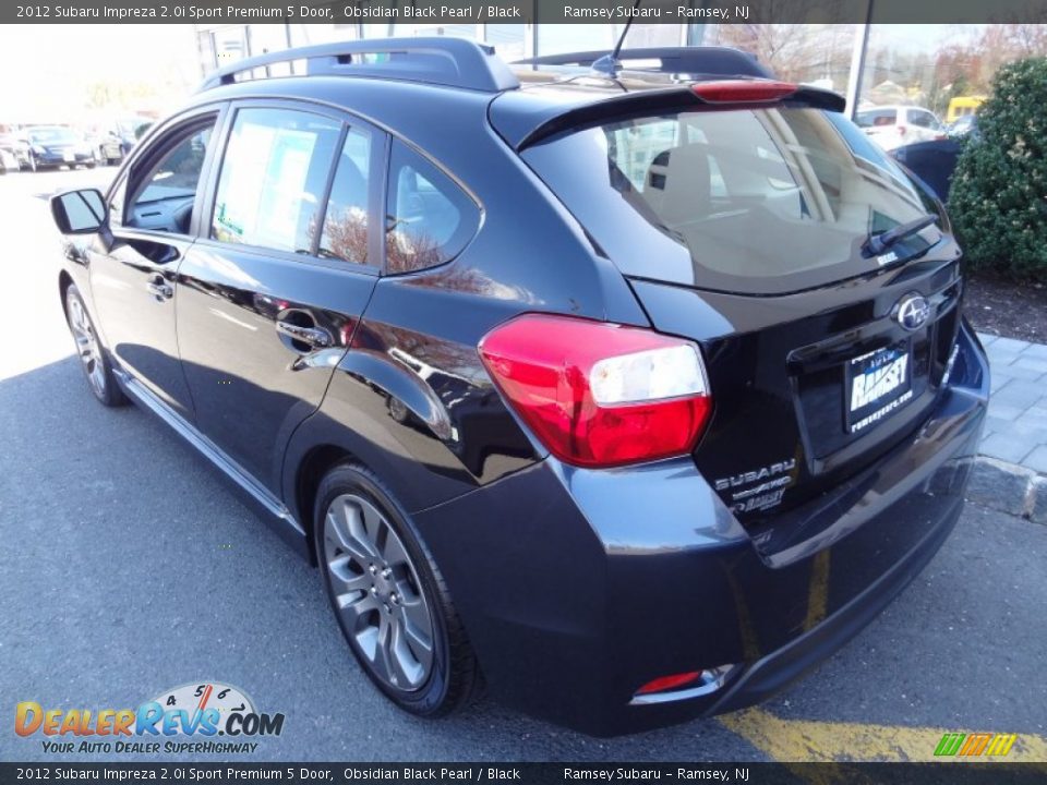 2012 Subaru Impreza 2.0i Sport Premium 5 Door Obsidian Black Pearl / Black Photo #5