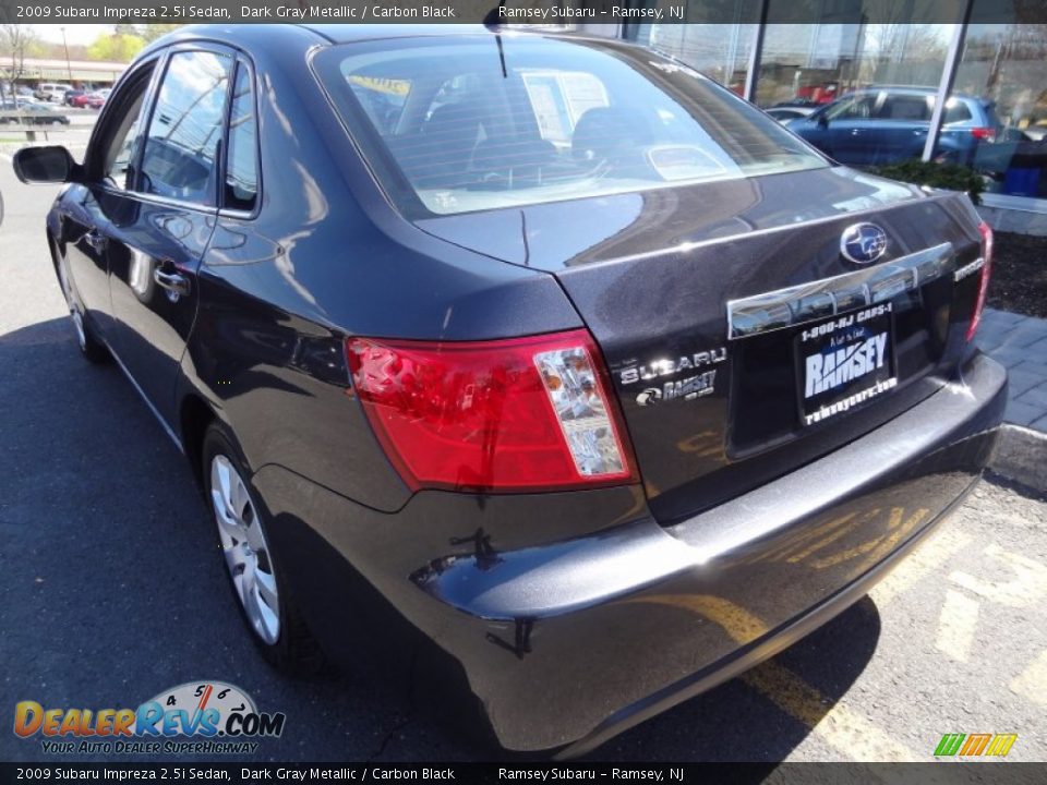 2009 Subaru Impreza 2.5i Sedan Dark Gray Metallic / Carbon Black Photo #5