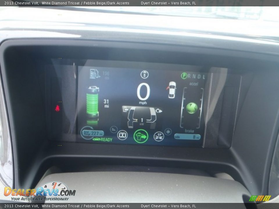2013 Chevrolet Volt White Diamond Tricoat / Pebble Beige/Dark Accents Photo #12