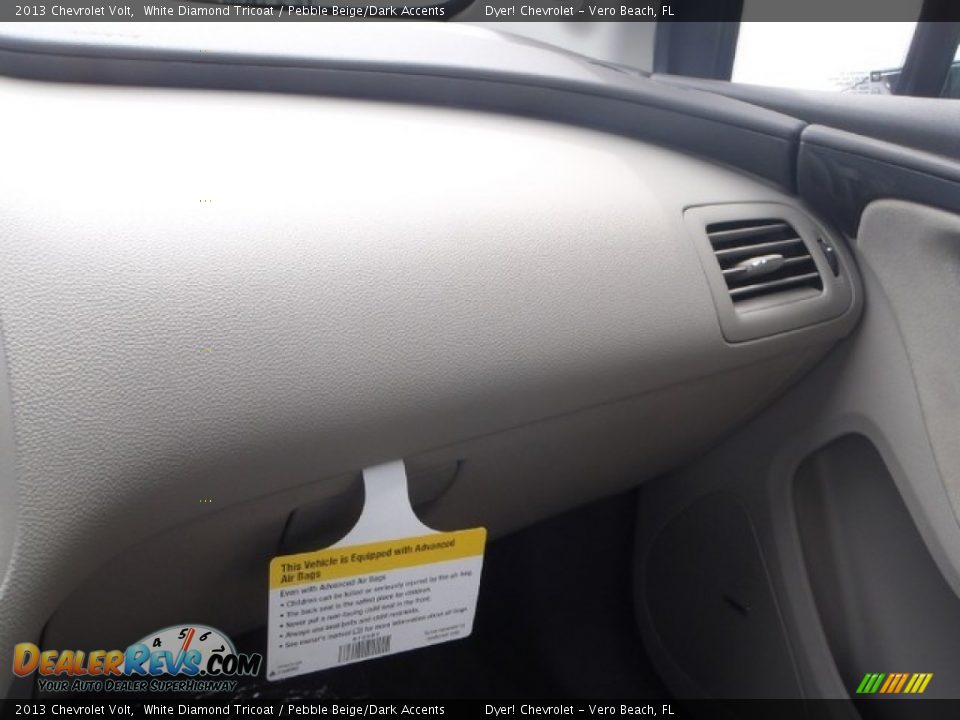2013 Chevrolet Volt White Diamond Tricoat / Pebble Beige/Dark Accents Photo #15