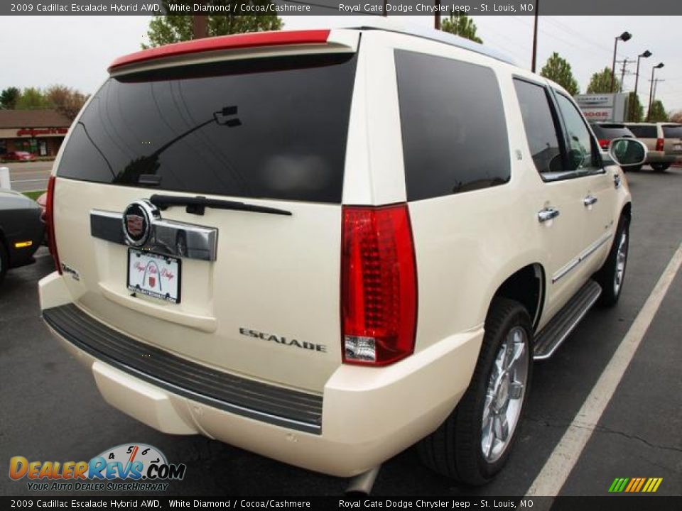 2009 Cadillac Escalade Hybrid AWD White Diamond / Cocoa/Cashmere Photo #3