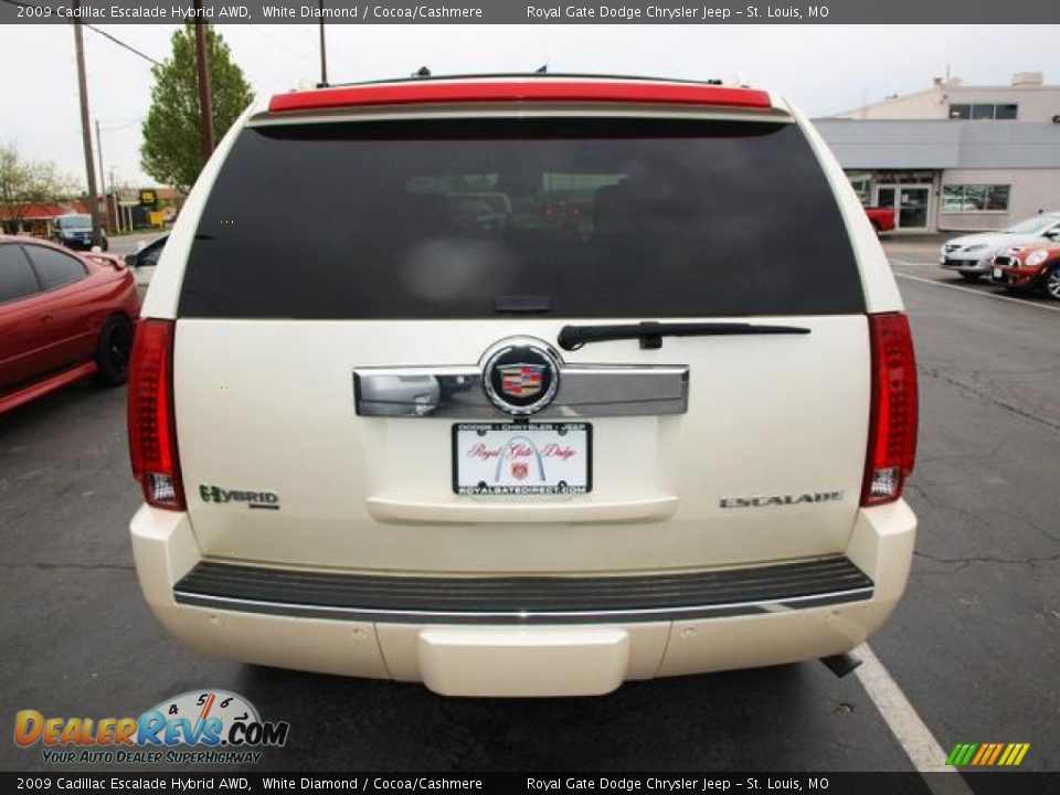 2009 Cadillac Escalade Hybrid AWD White Diamond / Cocoa/Cashmere Photo #5