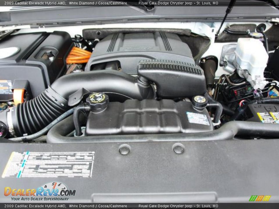 2009 Cadillac Escalade Hybrid AWD White Diamond / Cocoa/Cashmere Photo #7