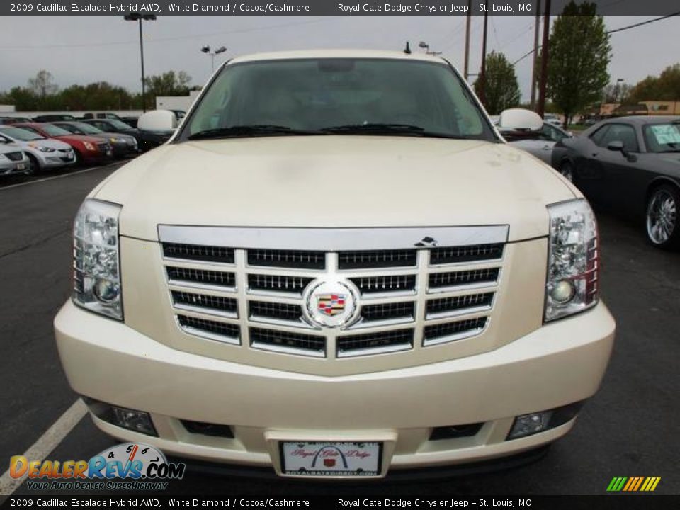2009 Cadillac Escalade Hybrid AWD White Diamond / Cocoa/Cashmere Photo #8