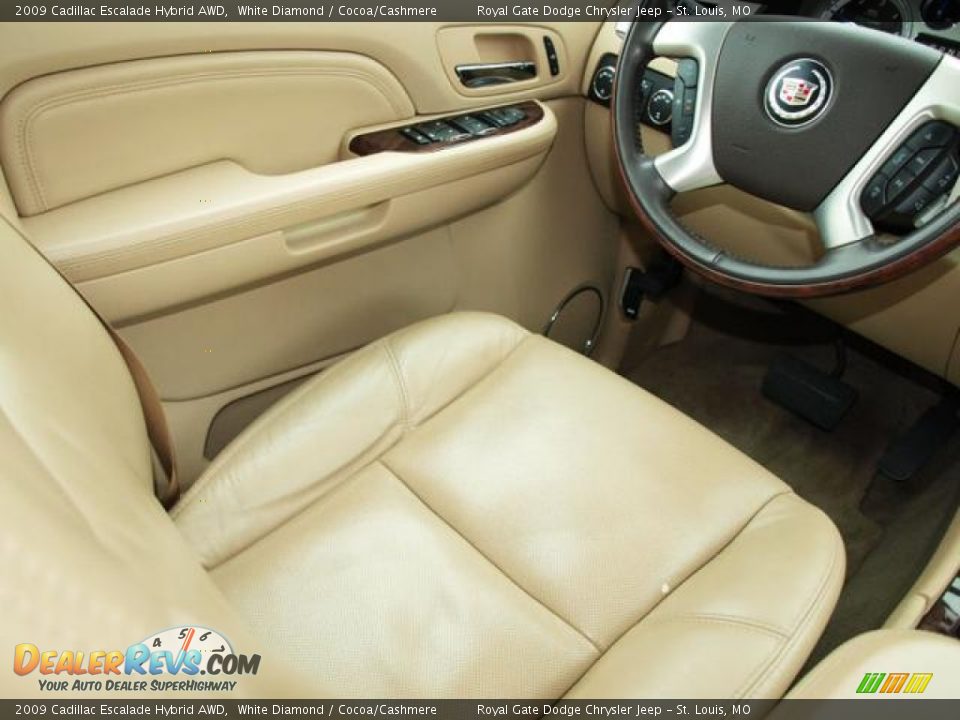 2009 Cadillac Escalade Hybrid AWD White Diamond / Cocoa/Cashmere Photo #12
