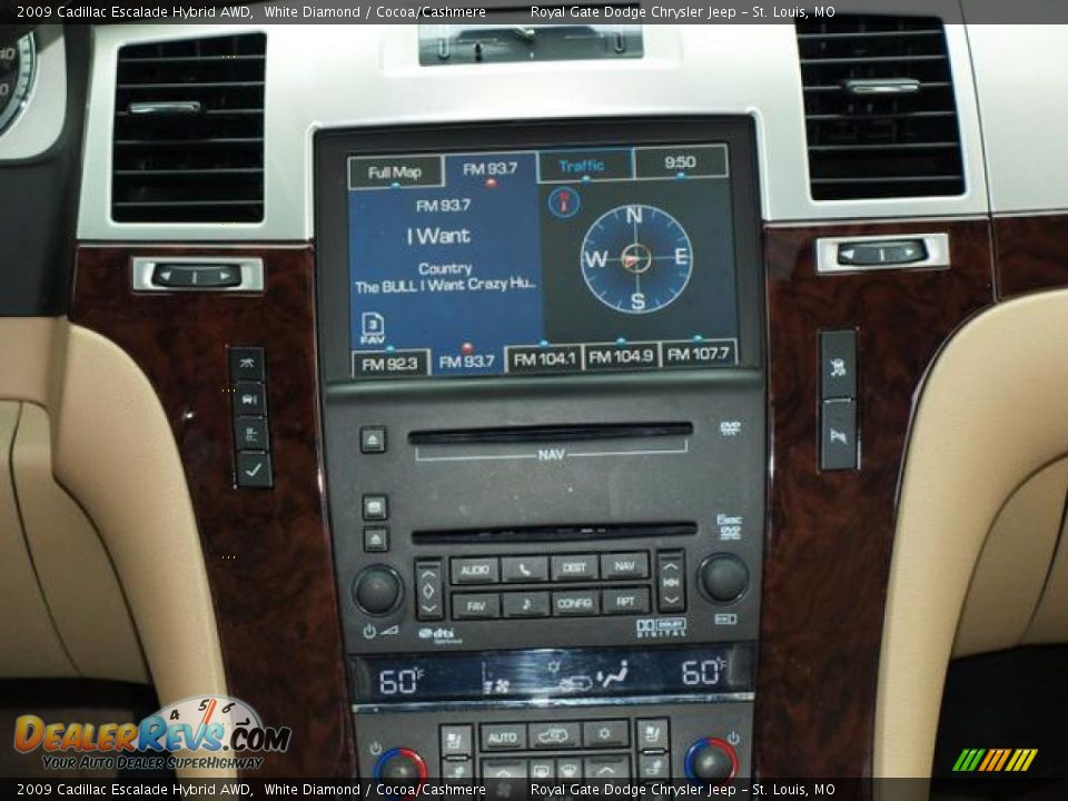 2009 Cadillac Escalade Hybrid AWD White Diamond / Cocoa/Cashmere Photo #13