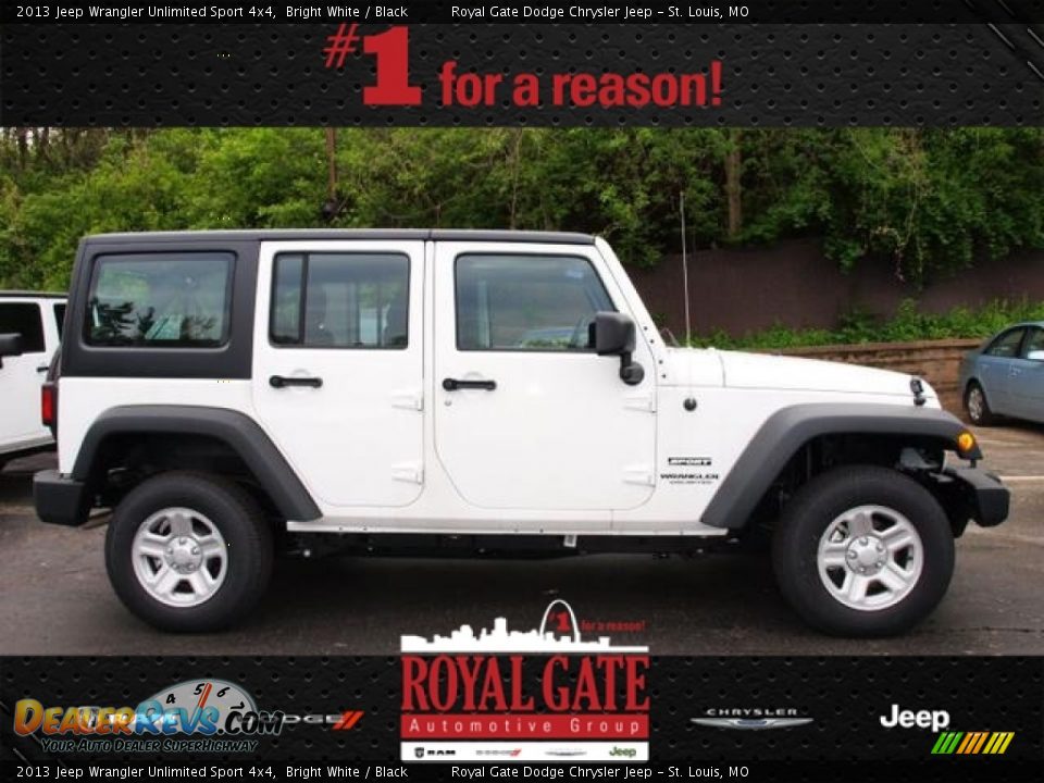 2013 Jeep Wrangler Unlimited Sport 4x4 Bright White / Black Photo #1