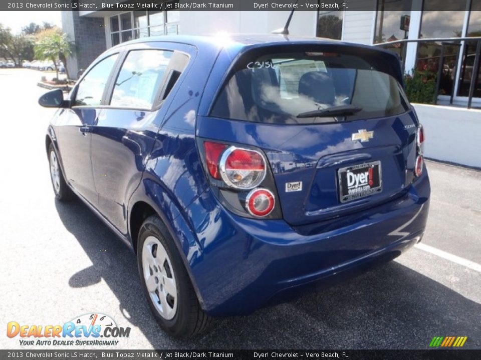 2013 Chevrolet Sonic LS Hatch Blue Topaz Metallic / Jet Black/Dark Titanium Photo #4