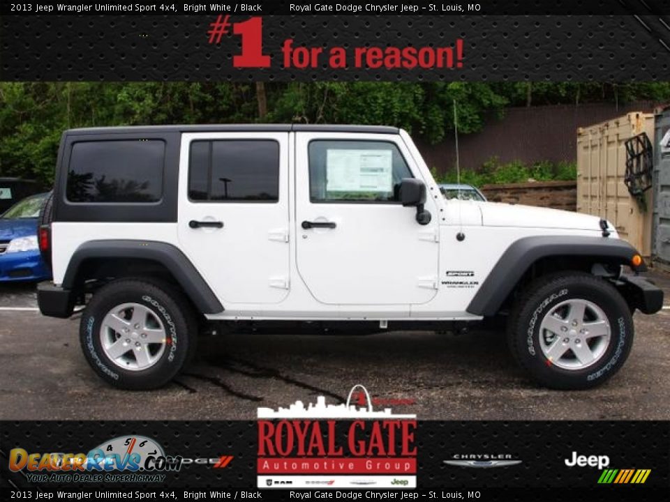 2013 Jeep Wrangler Unlimited Sport 4x4 Bright White / Black Photo #1