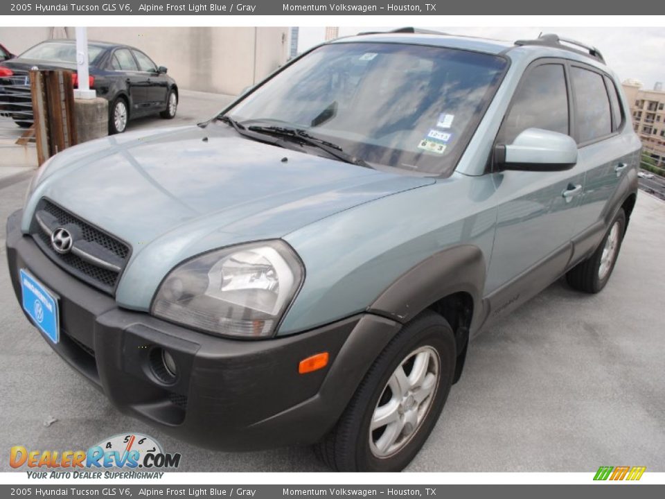 2005 Hyundai Tucson GLS V6 Alpine Frost Light Blue / Gray Photo #3