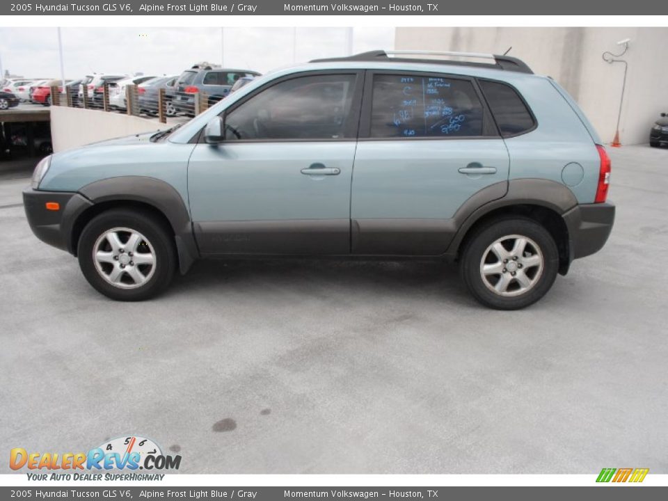 2005 Hyundai Tucson GLS V6 Alpine Frost Light Blue / Gray Photo #4