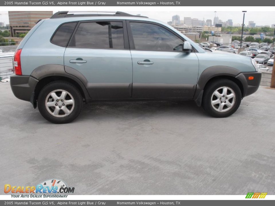 2005 Hyundai Tucson GLS V6 Alpine Frost Light Blue / Gray Photo #5