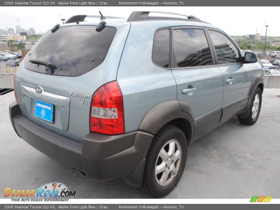 2005 Hyundai Tucson GLS V6 Alpine Frost Light Blue / Gray Photo #6