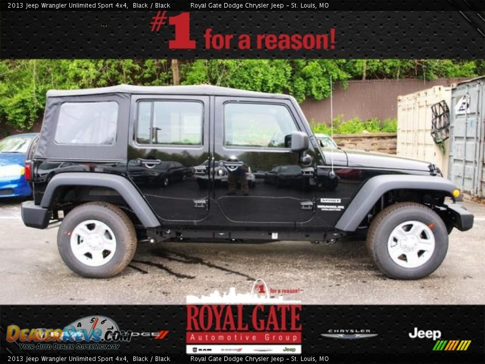 2013 Jeep Wrangler Unlimited Sport 4x4 Black / Black Photo #1