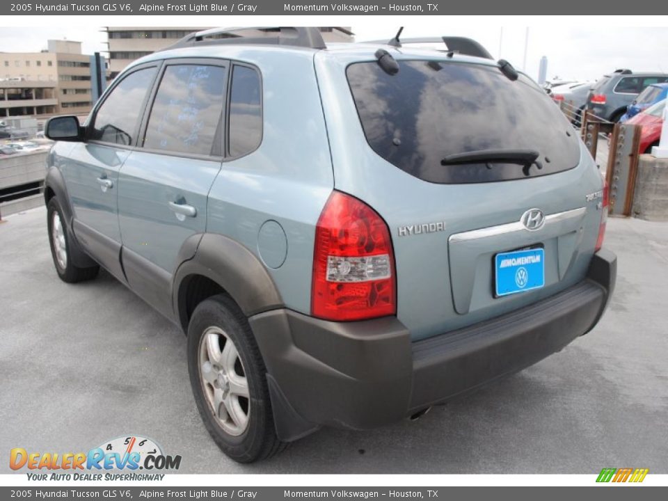 2005 Hyundai Tucson GLS V6 Alpine Frost Light Blue / Gray Photo #9