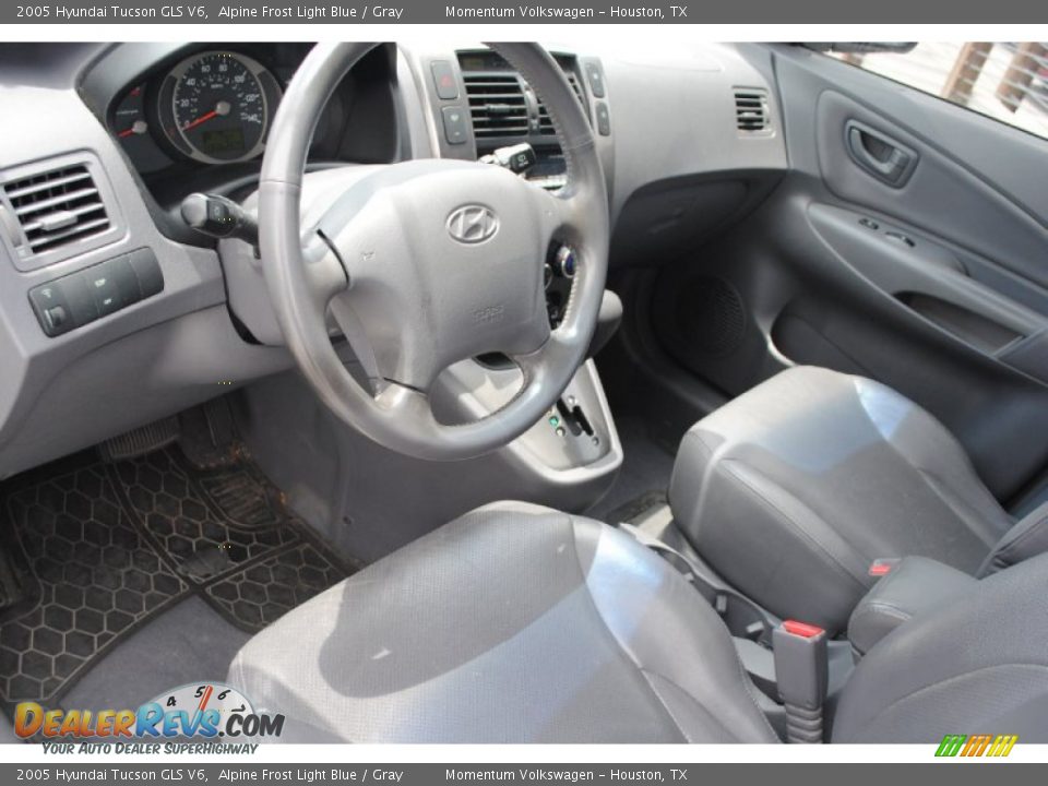 2005 Hyundai Tucson GLS V6 Alpine Frost Light Blue / Gray Photo #11