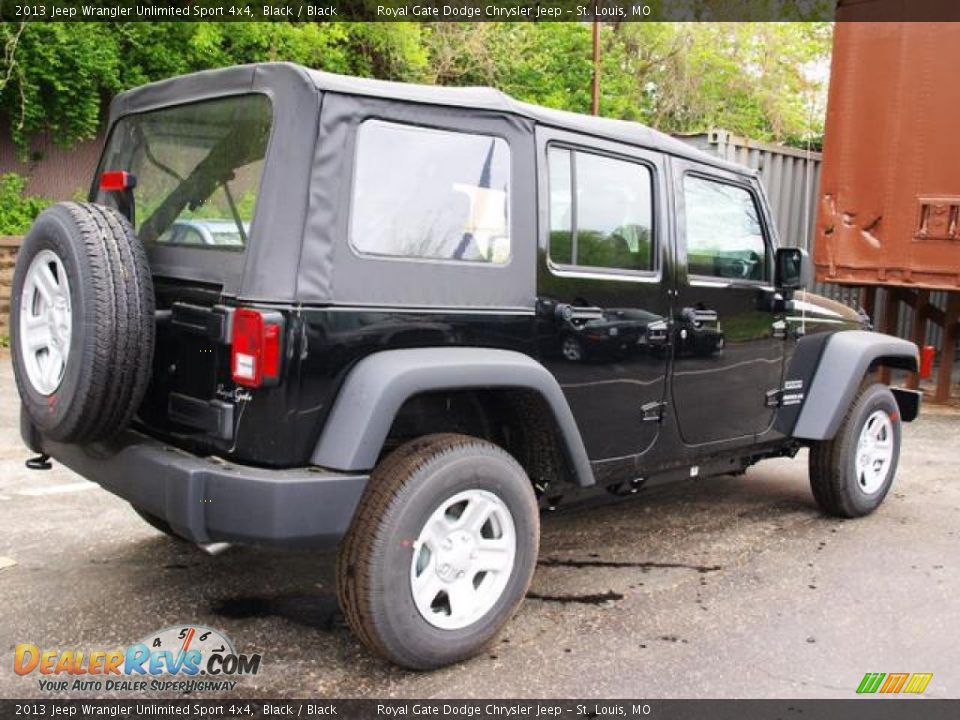 2013 Jeep Wrangler Unlimited Sport 4x4 Black / Black Photo #3
