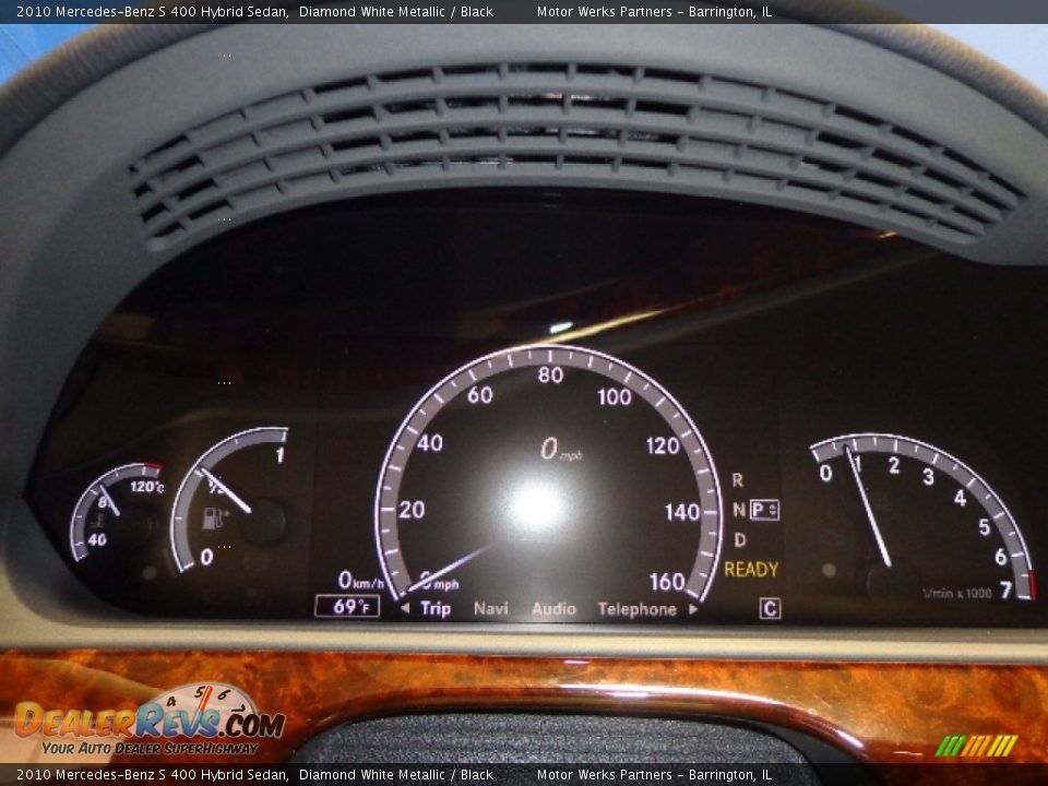 2010 Mercedes-Benz S 400 Hybrid Sedan Diamond White Metallic / Black Photo #14