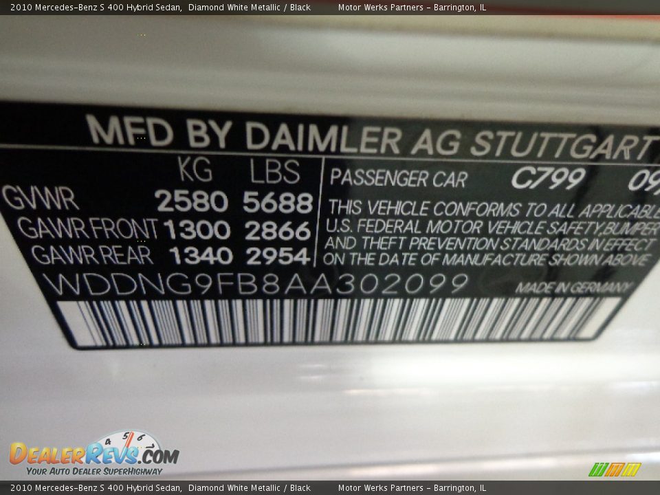 2010 Mercedes-Benz S 400 Hybrid Sedan Diamond White Metallic / Black Photo #35