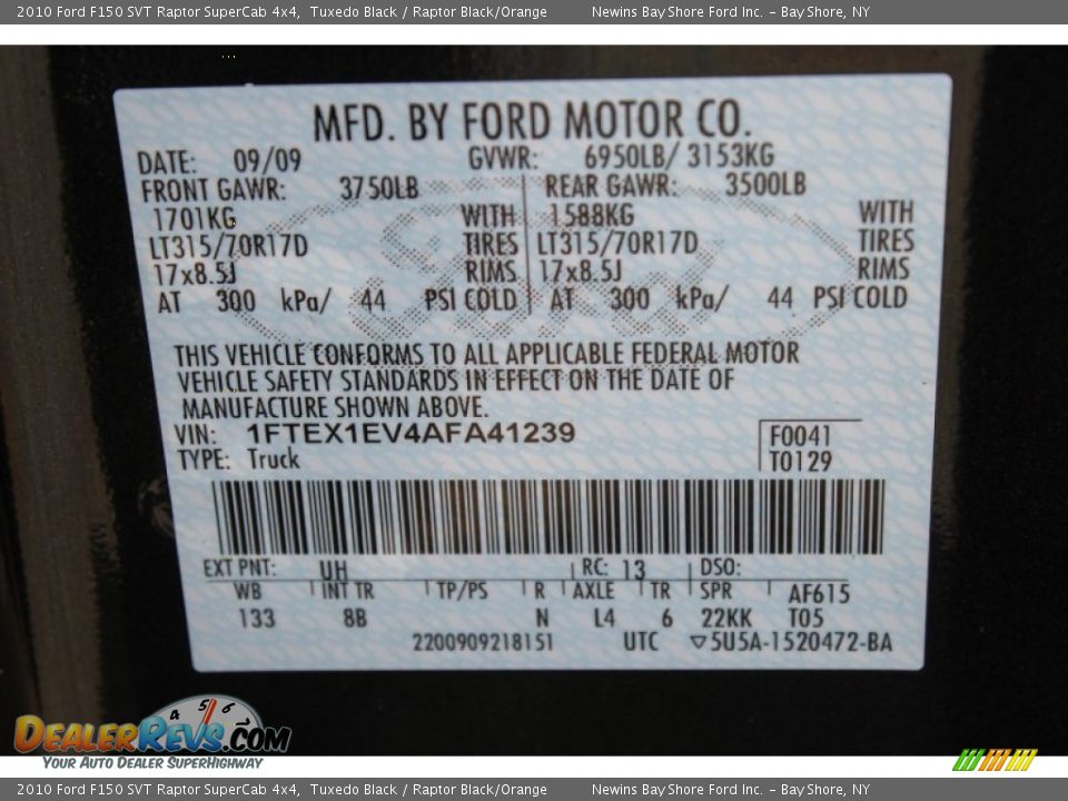 2010 Ford F150 SVT Raptor SuperCab 4x4 Tuxedo Black / Raptor Black/Orange Photo #21