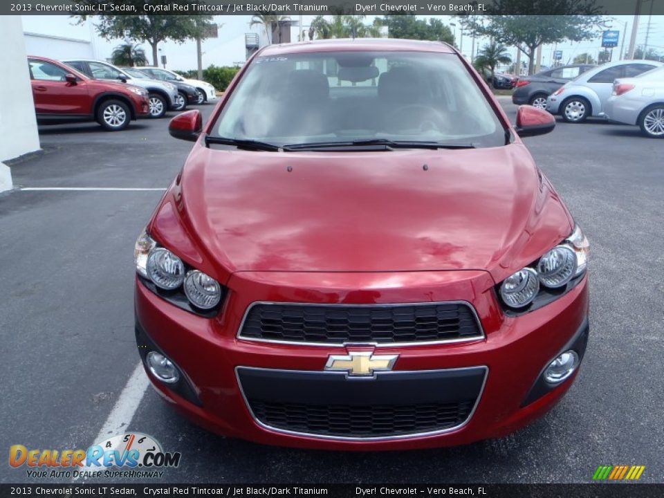 2013 Chevrolet Sonic LT Sedan Crystal Red Tintcoat / Jet Black/Dark Titanium Photo #2