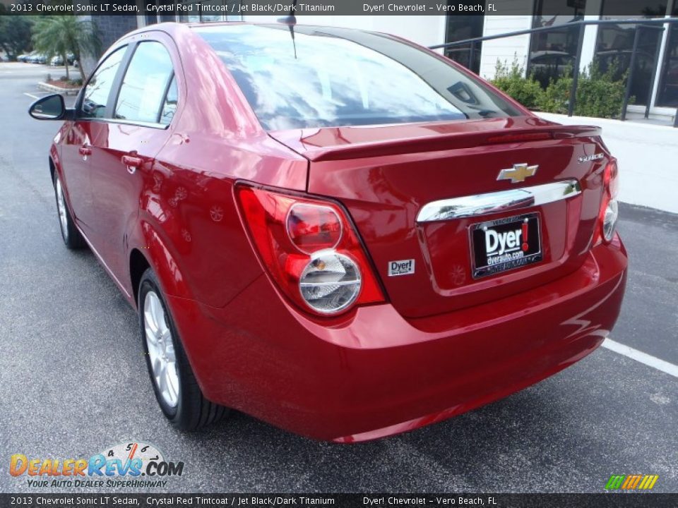 2013 Chevrolet Sonic LT Sedan Crystal Red Tintcoat / Jet Black/Dark Titanium Photo #4