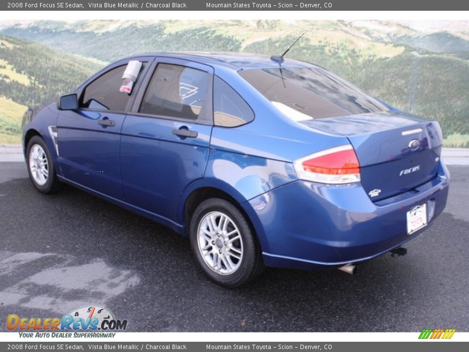 2008 Ford Focus SE Sedan Vista Blue Metallic / Charcoal Black Photo #4