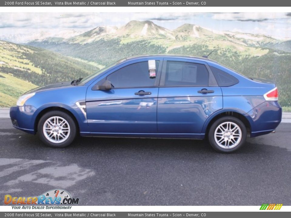 2008 Ford Focus SE Sedan Vista Blue Metallic / Charcoal Black Photo #6