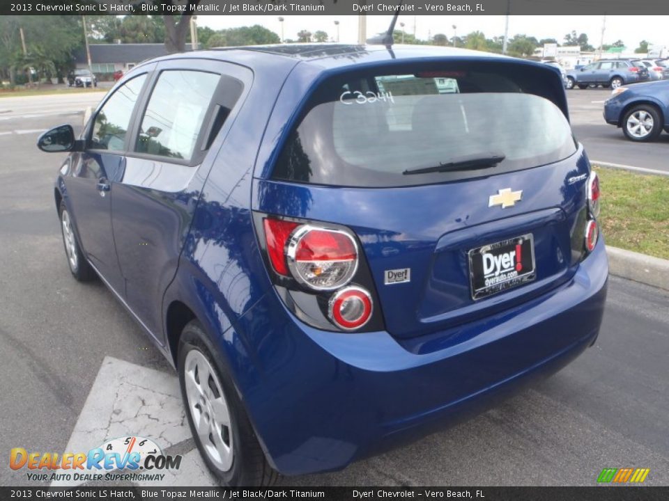 2013 Chevrolet Sonic LS Hatch Blue Topaz Metallic / Jet Black/Dark Titanium Photo #4