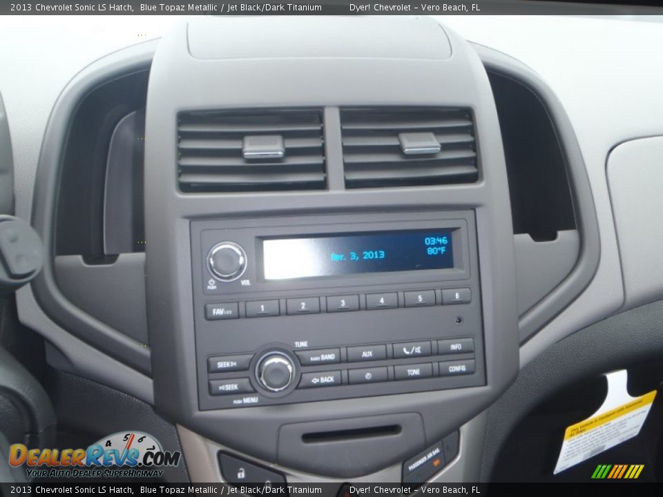2013 Chevrolet Sonic LS Hatch Blue Topaz Metallic / Jet Black/Dark Titanium Photo #12
