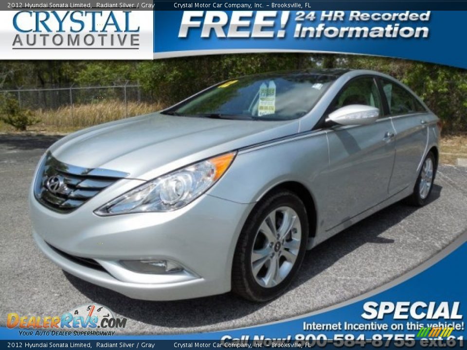 2012 Hyundai Sonata Limited Radiant Silver / Gray Photo #1