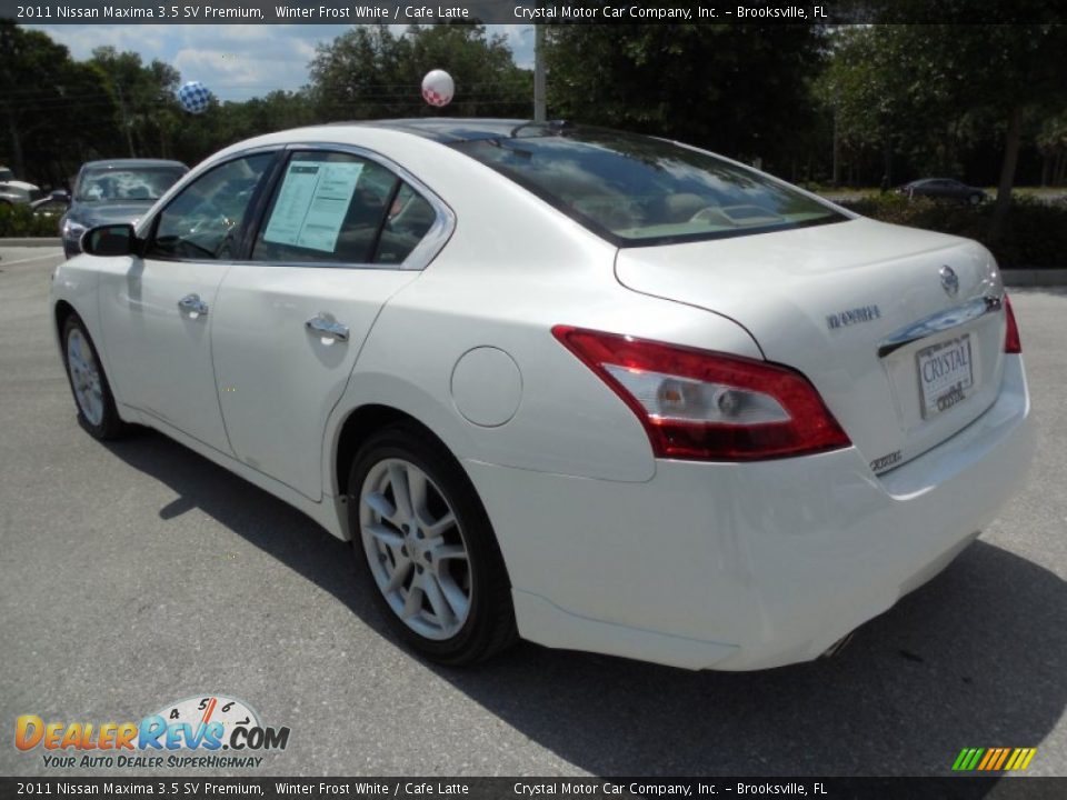 2011 Nissan Maxima 3.5 SV Premium Winter Frost White / Cafe Latte Photo #3