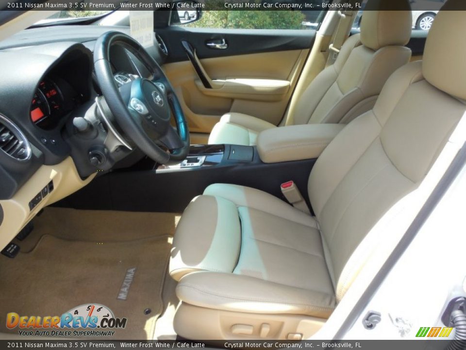 2011 Nissan Maxima 3.5 SV Premium Winter Frost White / Cafe Latte Photo #4