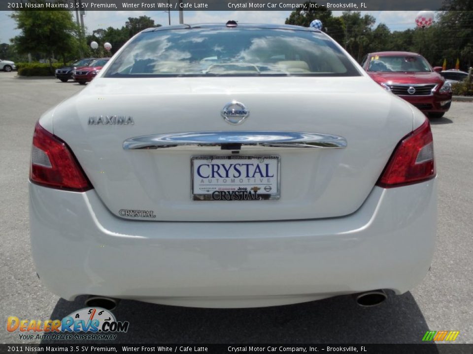 2011 Nissan Maxima 3.5 SV Premium Winter Frost White / Cafe Latte Photo #7