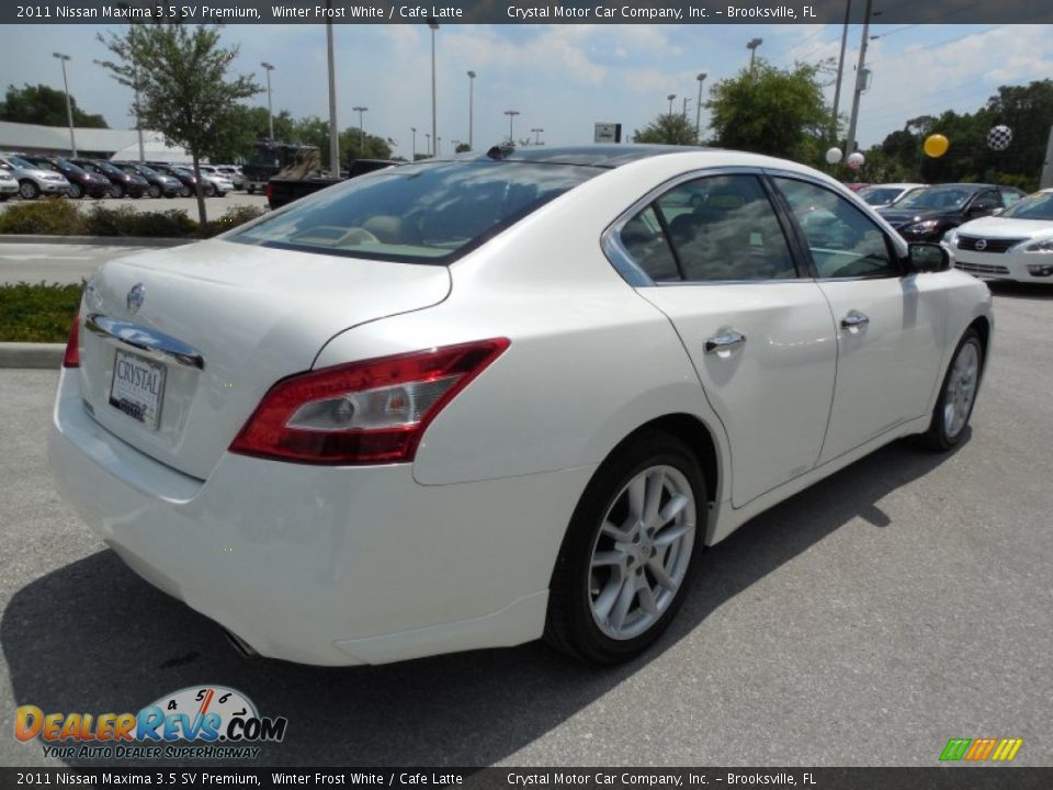 2011 Nissan Maxima 3.5 SV Premium Winter Frost White / Cafe Latte Photo #8