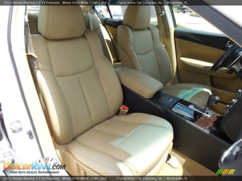 2011 Nissan Maxima 3.5 SV Premium Winter Frost White / Cafe Latte Photo #12