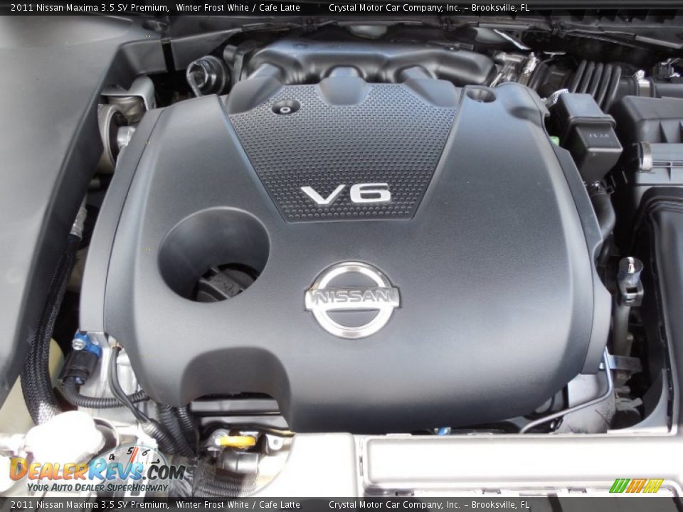 2011 Nissan Maxima 3.5 SV Premium Winter Frost White / Cafe Latte Photo #16
