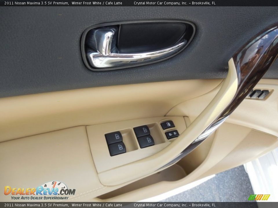 2011 Nissan Maxima 3.5 SV Premium Winter Frost White / Cafe Latte Photo #17