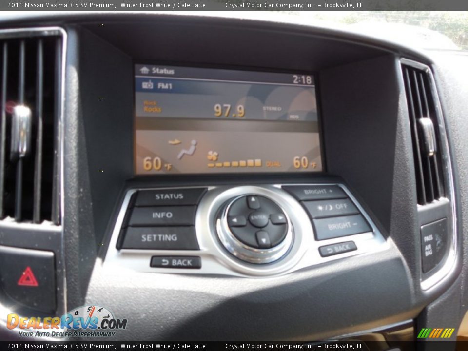 2011 Nissan Maxima 3.5 SV Premium Winter Frost White / Cafe Latte Photo #19
