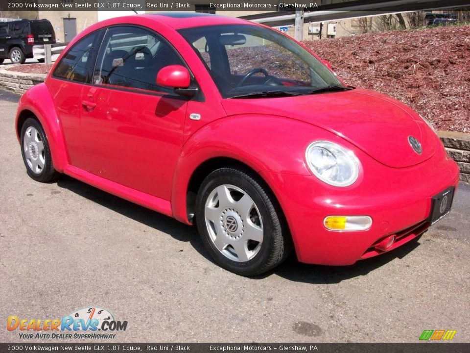 2000 Volkswagen New Beetle GLX 1.8T Coupe Red Uni / Black Photo #7
