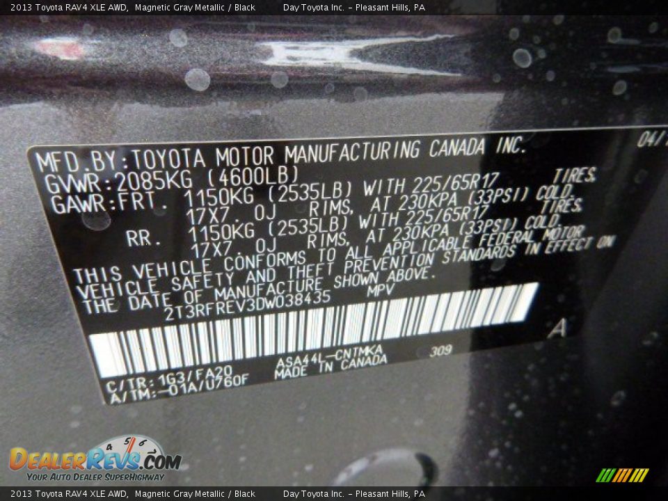 2013 Toyota RAV4 XLE AWD Magnetic Gray Metallic / Black Photo #19