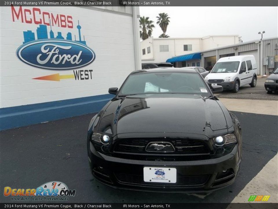 2014 Ford Mustang V6 Premium Coupe Black / Charcoal Black Photo #1